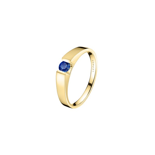 Lepage Audacieuse engagement ring in yellow gold and sapphire