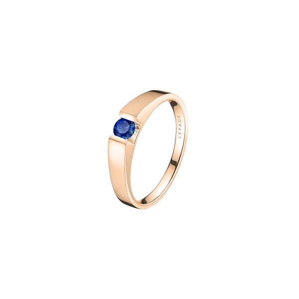 Lepage Audacieuse engagement ring in rose gold and sapphire