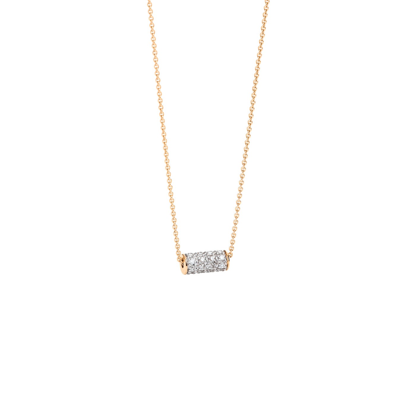Collier Ginette NY Mini Straw Diamond en or rose - Soldat