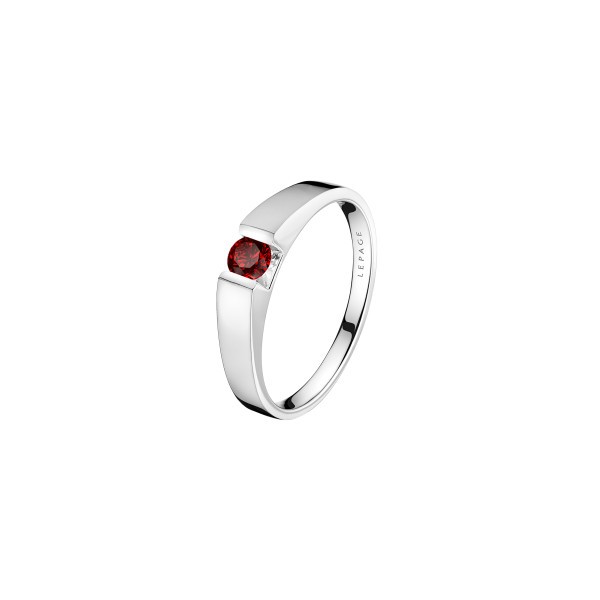 Lepage Audacieuse engagement ring in white gold and ruby