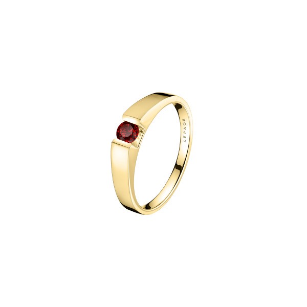 Lepage Audacieuse engagement ring in yellow gold and ruby