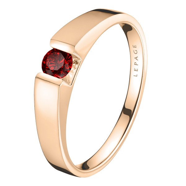 Lepage Audacieuse engagement ring in rose gold and ruby