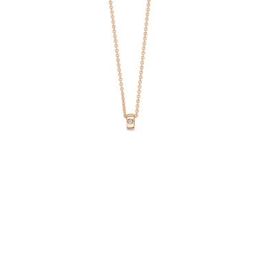 Collier Ginette NY Mini Tube & Diamond or rose et diamant