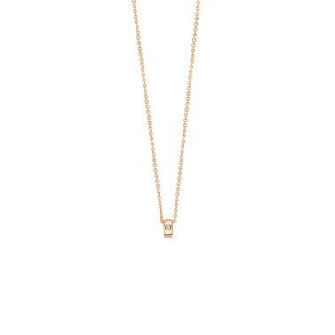 Collier Ginette NY Mini Tube & Diamond en or rose et diamant - Soldat
