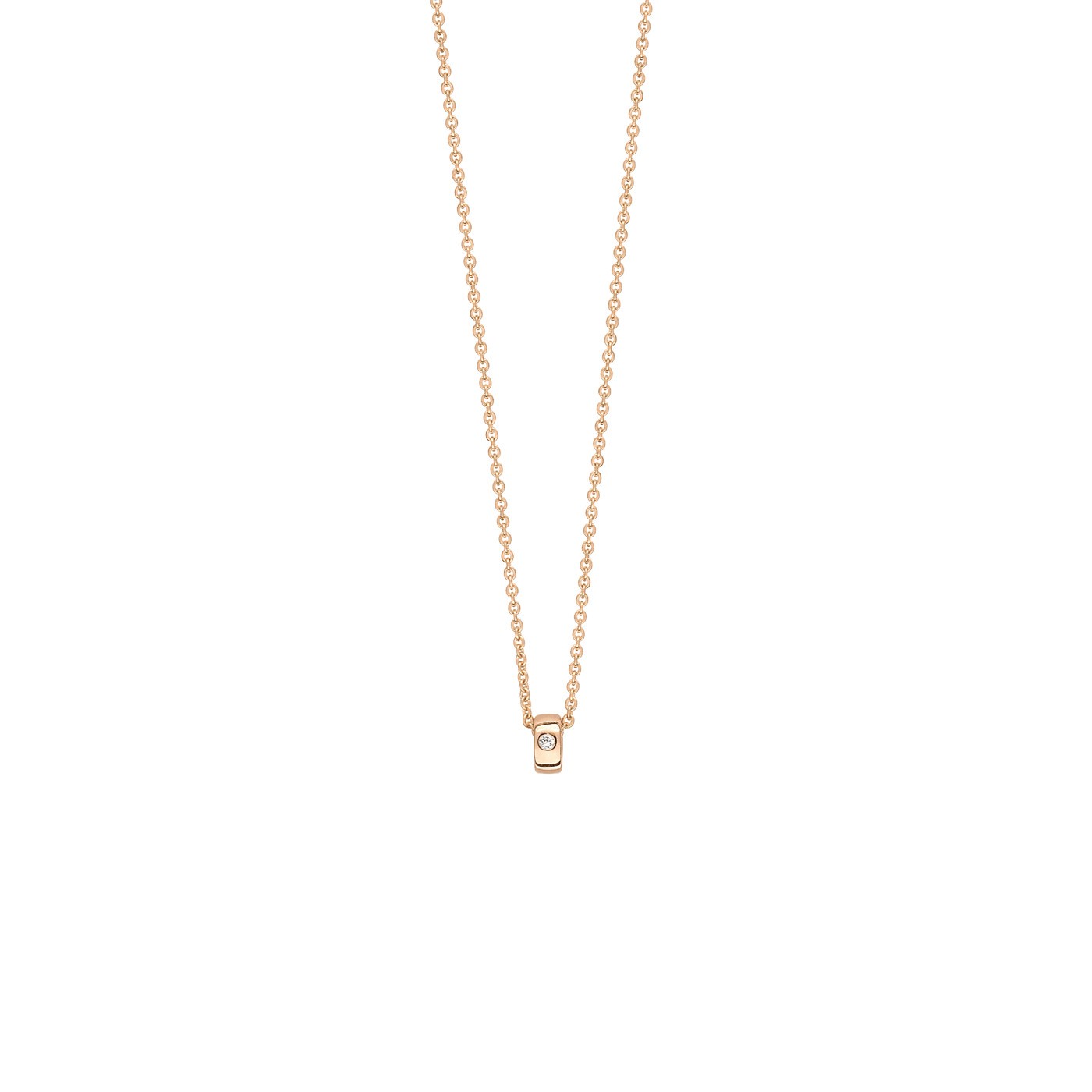Collier Ginette NY Mini Tube & Diamond or rose et diamant