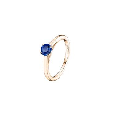 Solitaire Lepage Promesse en or rose et saphir