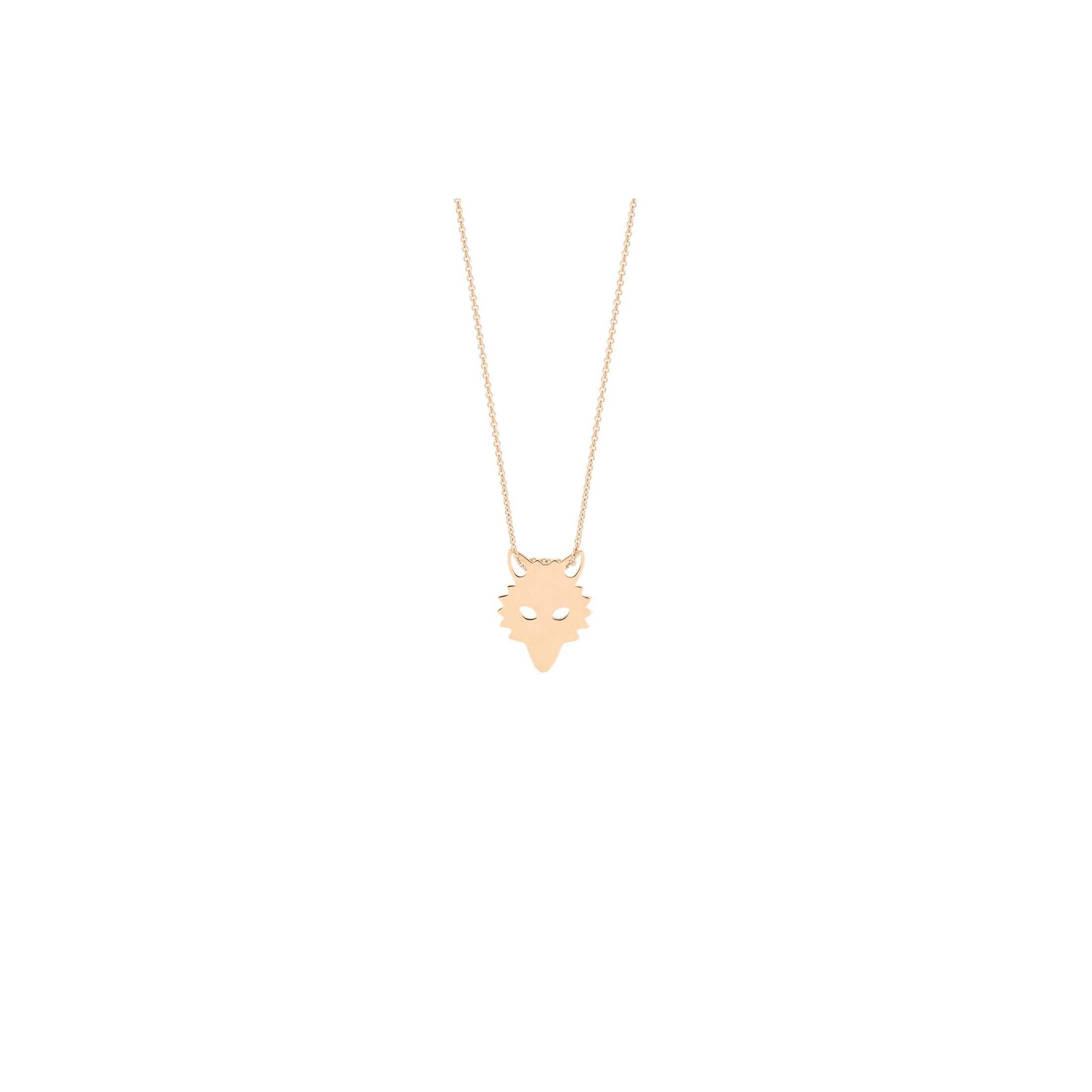 Necklace Ginette NY Mini Wolf in rose gold