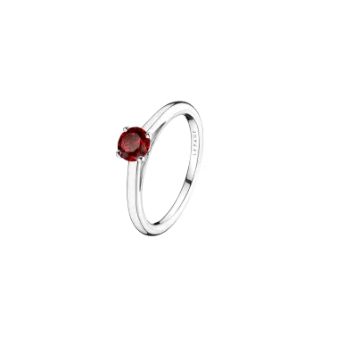 Solitaire Lepage Promesse en or blanc et rubis