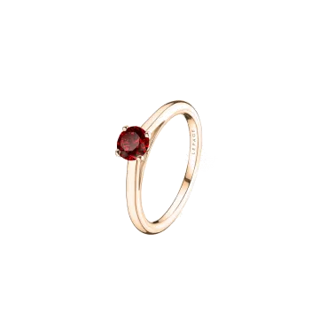 Solitaire Lepage Promesse en or rose et rubis