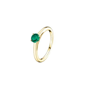 Solitaire Lepage Promesse en or jaune et émeraude
