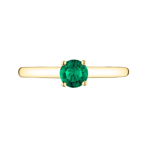 Solitaire Lepage Promesse en or jaune et émeraude