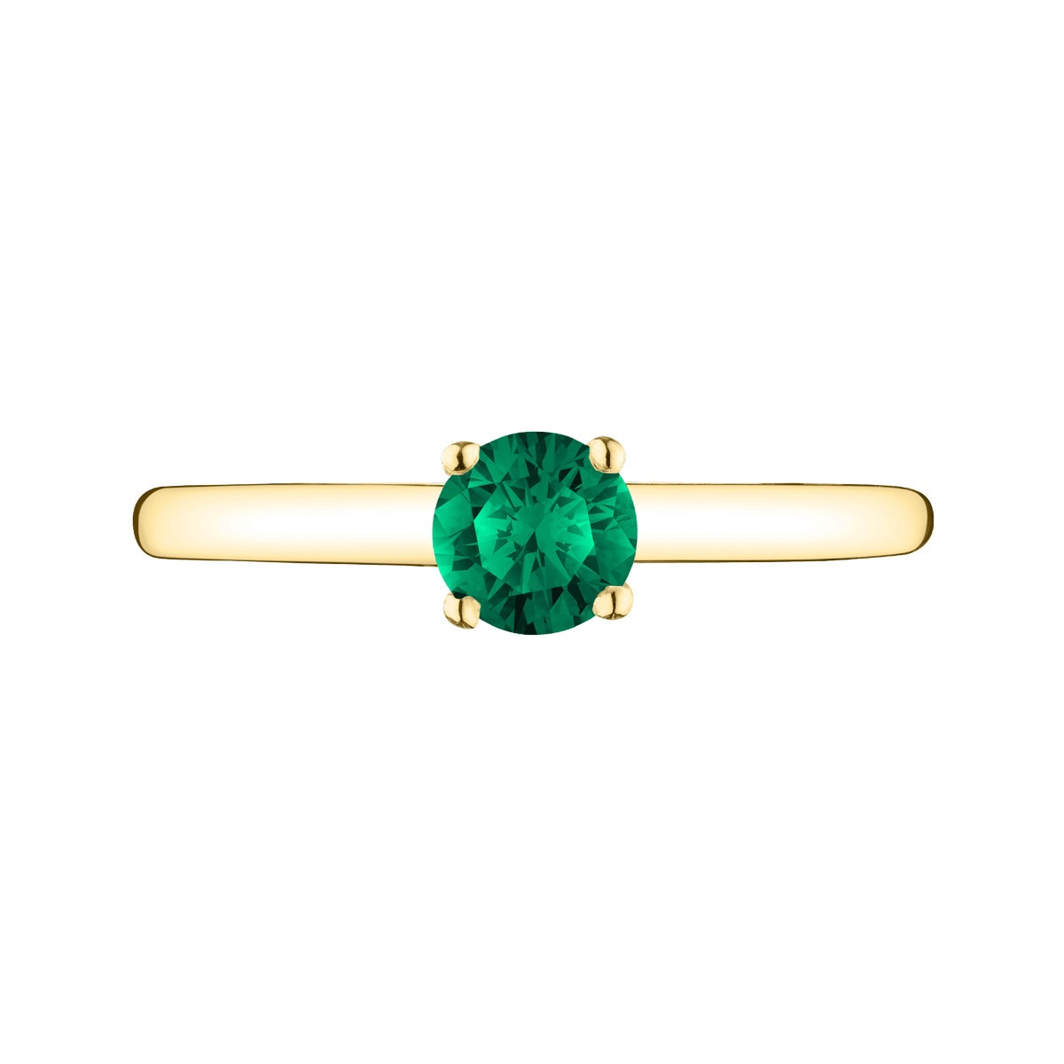 Solitaire Lepage Promesse en or jaune et émeraude