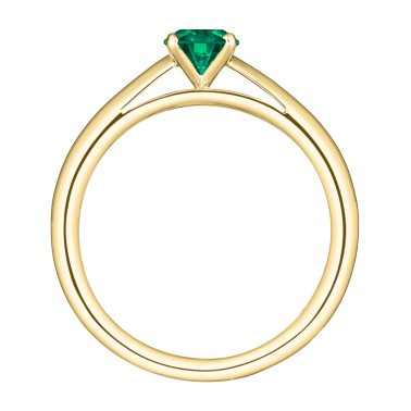 Solitaire Lepage Promesse en or jaune et émeraude