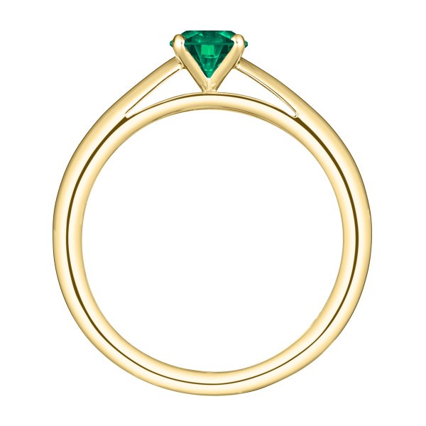 Solitaire Lepage Promesse en or jaune et émeraude