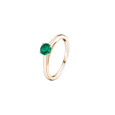 Solitaire Lepage Promesse en or rose et émeraude
