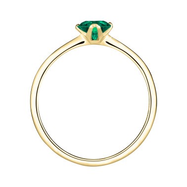 Solitaire Lepage Idylle en or jaune et émeraude