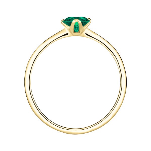 Solitaire Lepage Idylle en or jaune et émeraude