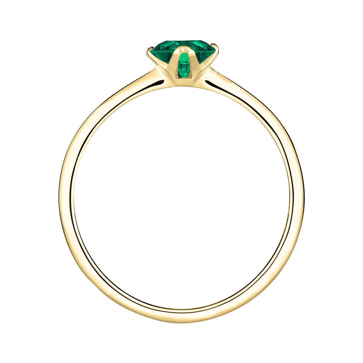 Solitaire Lepage Idylle en or jaune et émeraude