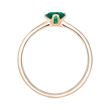 Solitaire Lepage Idylle en or rose et émeraude