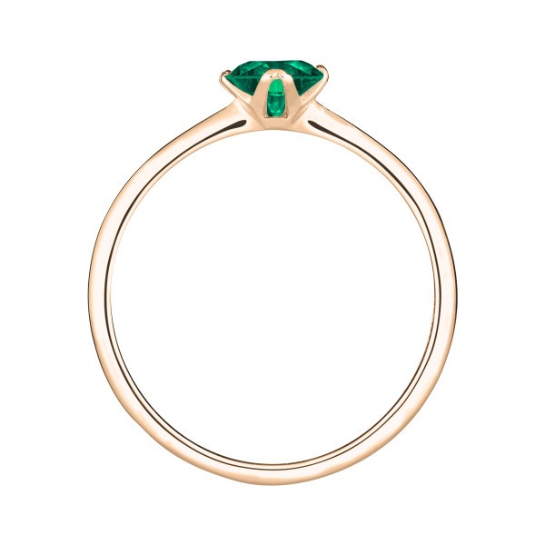 Solitaire Lepage Idylle en or rose et émeraude