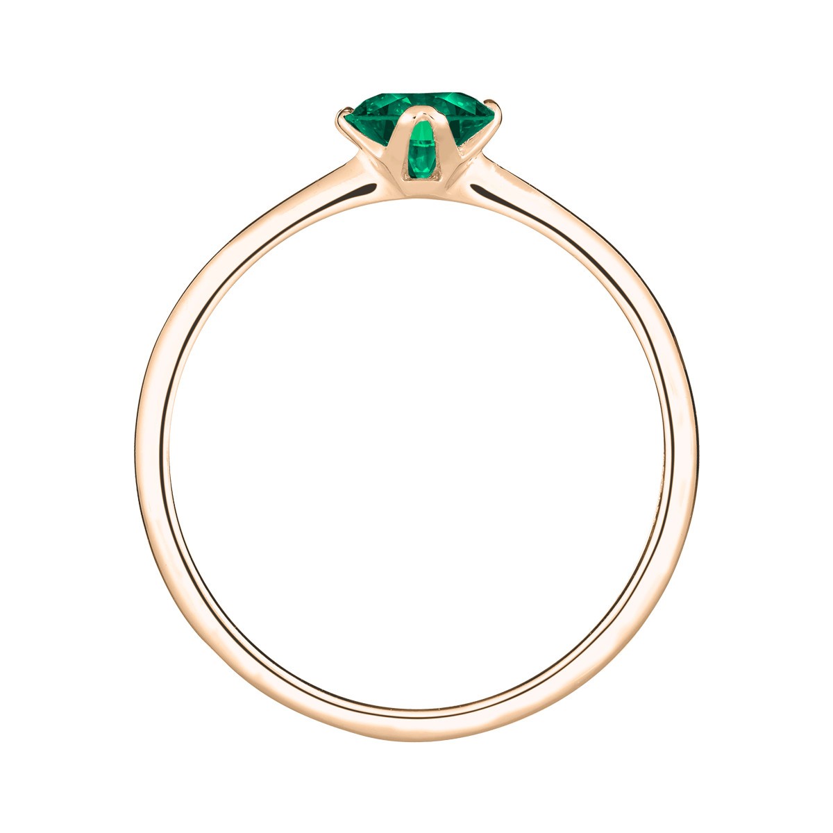 Solitaire Lepage Idylle en or rose et émeraude