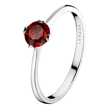 Solitaire Lepage Idylle en or blanc et rubis