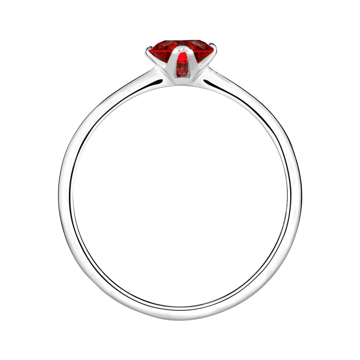 Solitaire Lepage Idylle en or blanc et rubis