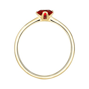 Solitaire Lepage Idylle en or jaune et rubis