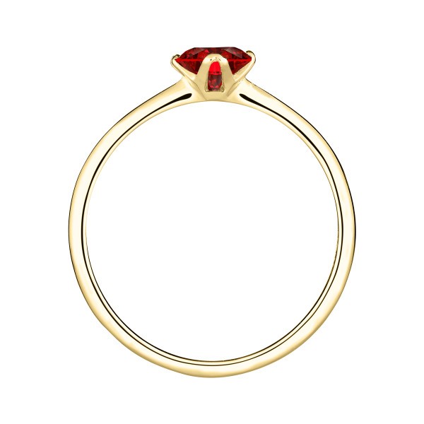 Solitaire Lepage Idylle en or jaune et rubis