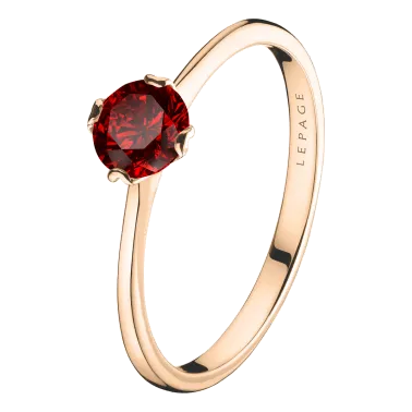 Solitaire Lepage Idylle en or rose et rubis