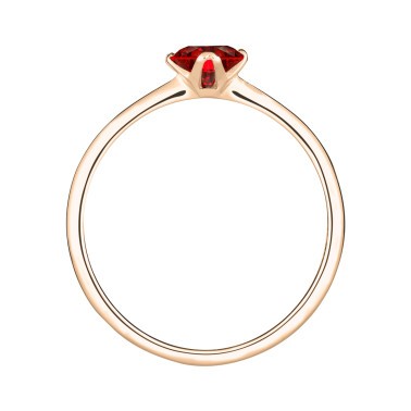 Solitaire Lepage Idylle en or rose et rubis