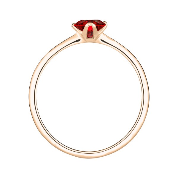 Solitaire Lepage Idylle en or rose et rubis