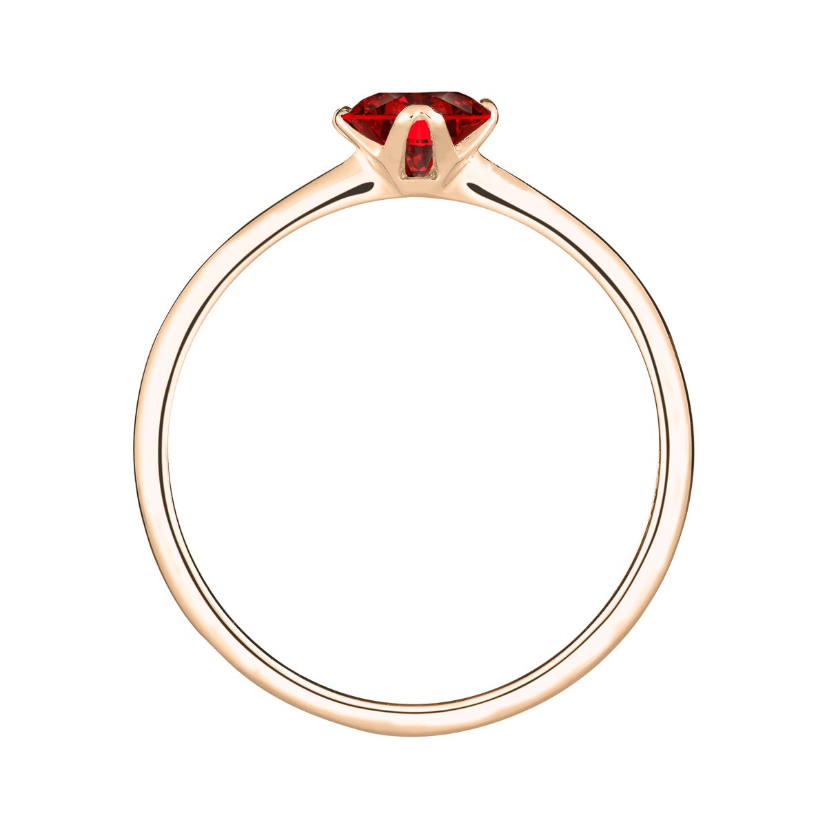 Solitaire Lepage Idylle en or rose et rubis