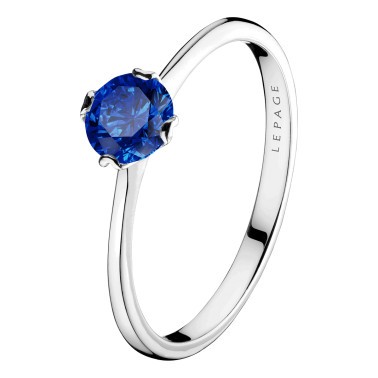 Solitaire Lepage Idylle en or blanc et saphir