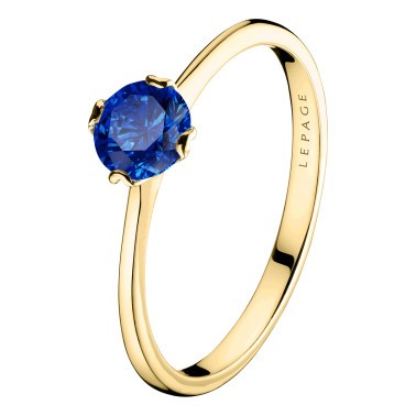 Solitaire Lepage Idylle en or jaune et saphir