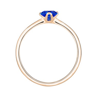 Solitaire Lepage Idylle en or rose et saphir