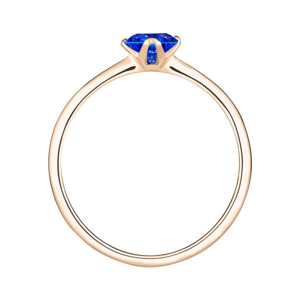 Solitaire Lepage Idylle en or rose et saphir