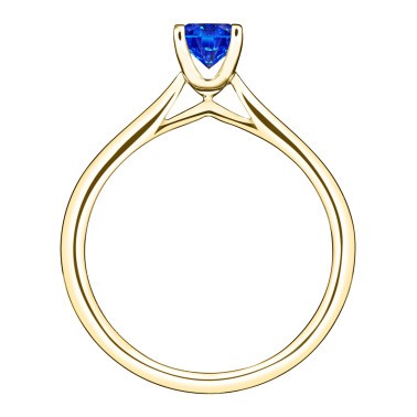 Solitaire Lepage Cupidon en or jaune et saphir