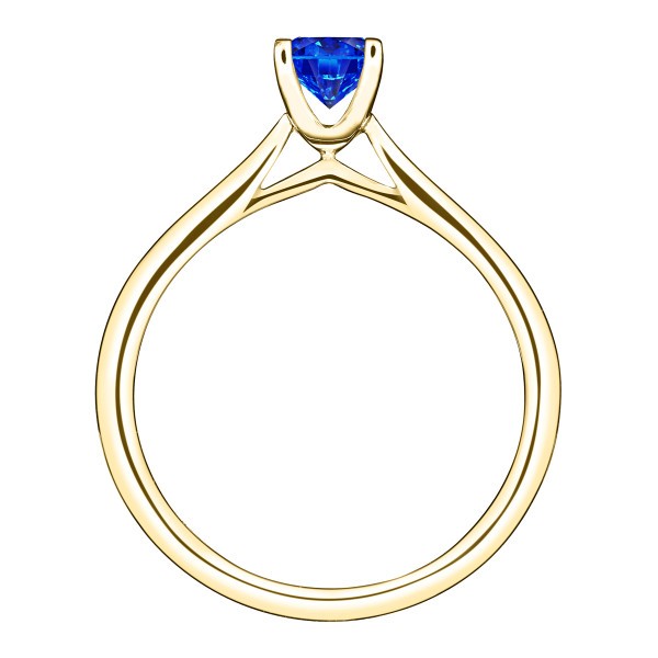 Solitaire Lepage Cupidon en or jaune et saphir