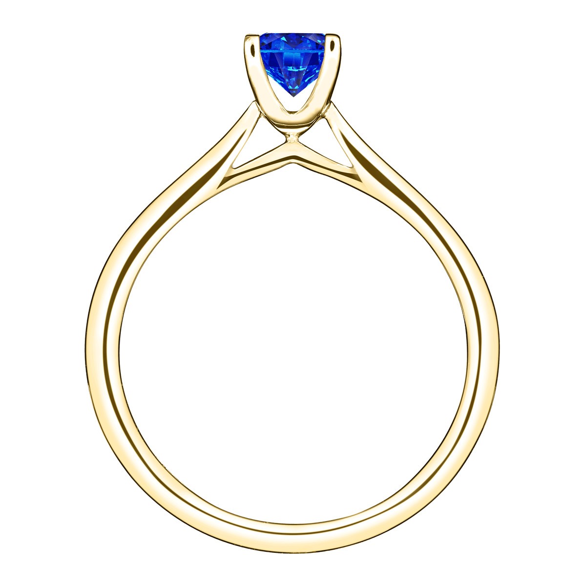 Solitaire Lepage Cupidon en or jaune et saphir