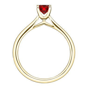 Solitaire Lepage Cupidon en or jaune et rubis