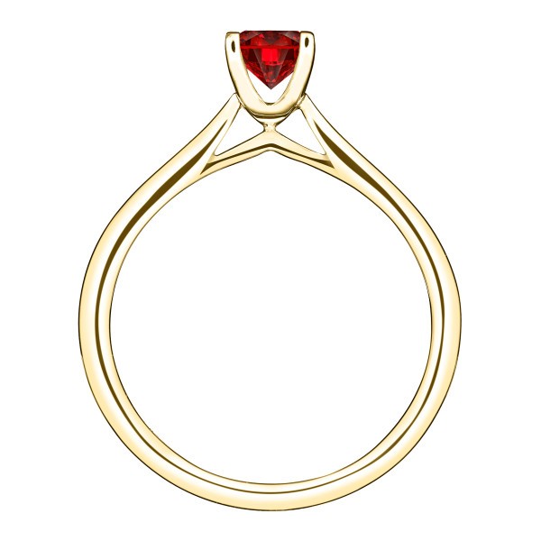 Solitaire Lepage Cupidon en or jaune et rubis