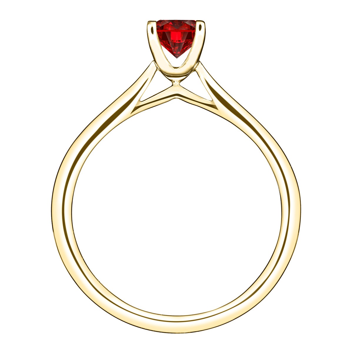 Solitaire Lepage Cupidon en or jaune et rubis