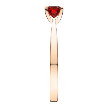 Solitaire Lepage Cupidon en or rose et rubis