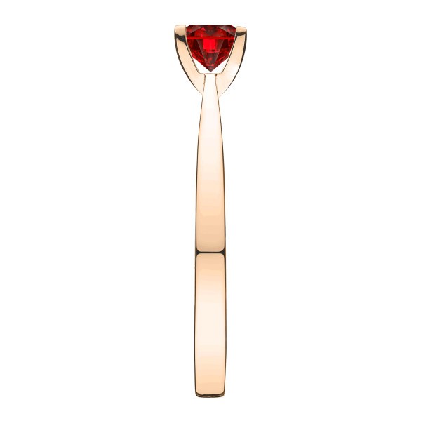 Solitaire Lepage Cupidon en or rose et rubis