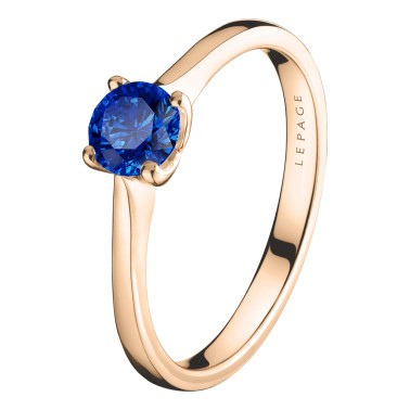 Solitaire Lepage Désir en or rose et saphir