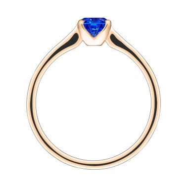 Solitaire Lepage Désir en or rose et saphir