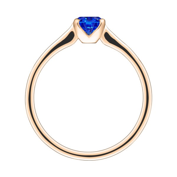 Solitaire Lepage Désir en or rose et saphir