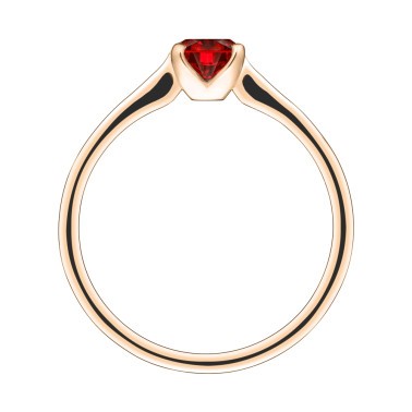 Solitaire Lepage Désir en or rose et rubis