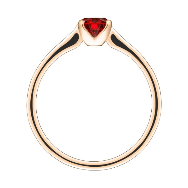 Solitaire Lepage Désir en or rose et rubis